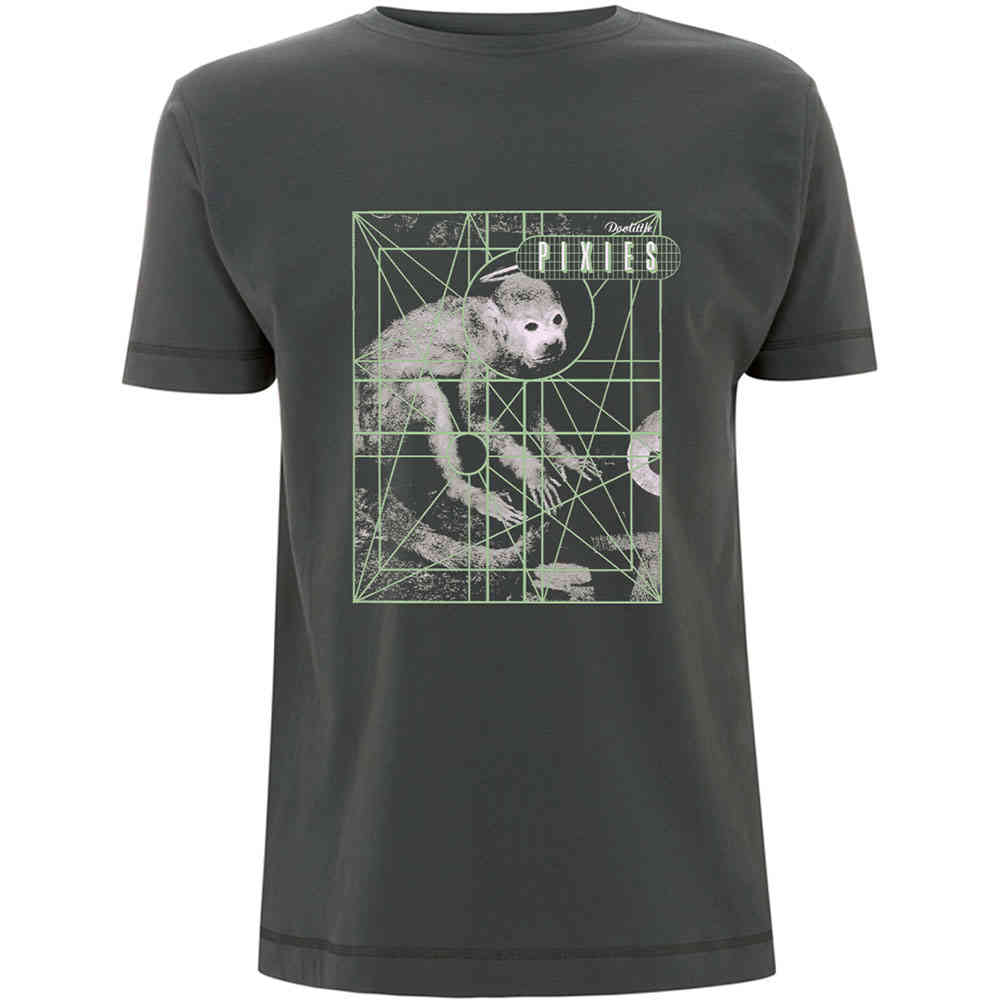 Pixies - Monkey Grid Mens Tshirt - Grey
